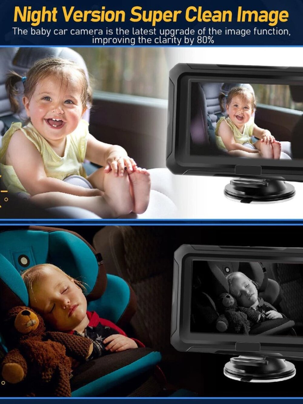 NEW Infant Blind Spot Car Camera Monitor 4.3-Inch HD 1080P